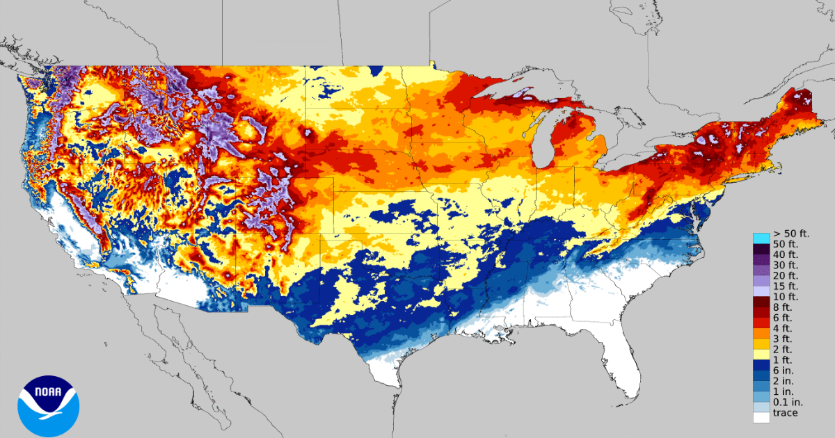Winter Weather Map: Snowfall Forecast for the United States